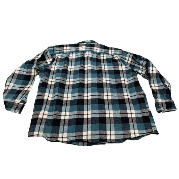 C.E. Schmidt Workwear Mens 2X Blue Plaid Flannel Long Sleeve Shirt - Picture 2 of 8